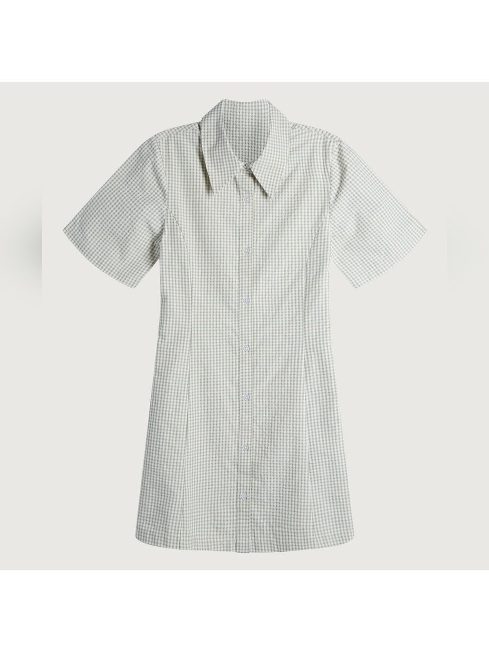 OAK + FORT COLLARED MINI GINGHAM DRESS - Picture 2 of 13